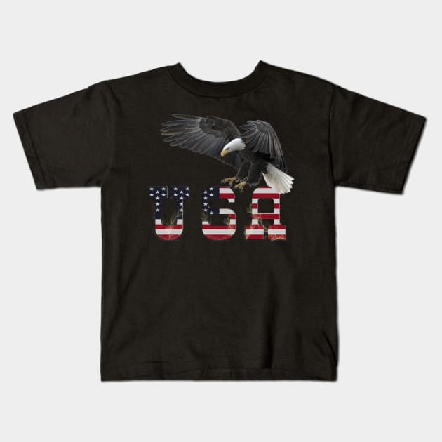 Eagle Patriotic USA Flag Kids T-Shirt by BurunduXX-Factory